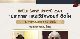 ศิลปินแห่งชาติ ประจำปี 2561 ‘ประภาส’ แห่งเวิร์คพอยท์ ติดโผ
