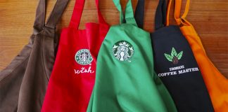 ไขความลับสีผ้ากันเปื้อน Starbucks