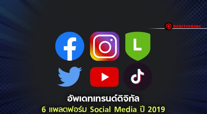 เจาะลึกเรื่องต้องรู้ 6 แพลตฟอร์ม Social Media ปี 2019 กลยุทธ์ทำการตลาดออนไลน์ให้ปัง!!