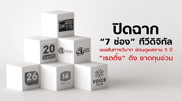 ปิดฉาก “7 ช่อง” ทีวีดิจิทัล บนเส้นทางวิบาก ย้อนดูผลงาน 5 ปี “เรตติ้ง” ดิ่ง ขาดทุนอ่วม