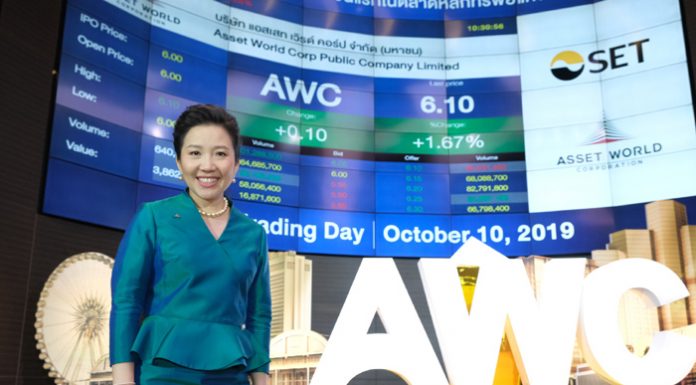 ตลาดหลักทรัพย์ฯ ต้อนรับ บมจ. แอสเสท เวิรด์ คอร์ป (AWC) เริ่มซื้อขาย 10 ต.ค. นี้