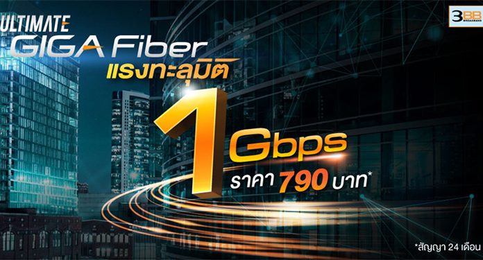 3BB จัดหนัก! รุกตลาด 1 Gbps เดือนละแค่ 790 บาท แถมอัพสปีดให้ลูกค้าไฟเบอร์ภายใน 7 วันราคาเดิม