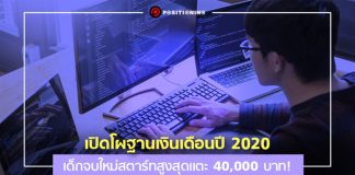 เปิดโผฐานเงินเดือนปี 2020 “โปรแกรมเมอร์” ดาวรุ่ง เด็กจบใหม่สตาร์ทสูงสุดแตะ 40,000 บาท!