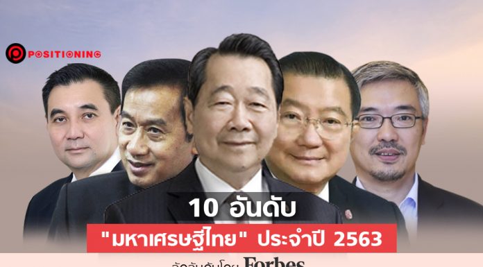ทำเนียบ 10 อันดับ “มหาเศรษฐีไทย” ประจำปี 2563 จัดอันดับโดย Forbes