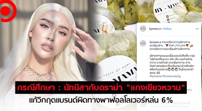 กรณีศึกษา : นัทนิสา ดราม่า #แกงเขียวหวาน250 แก้วิกฤตผิดทางพาฟอลโลเวอร์หล่น 6%