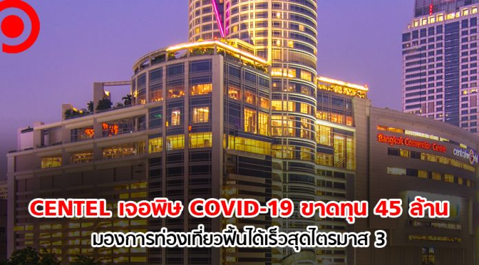 CENTEL เจอพิษ COVID-19 ขาดทุน 45 ล้าน มองการท่องเที่ยวฟื้นได้เร็วสุดไตรมาส 3