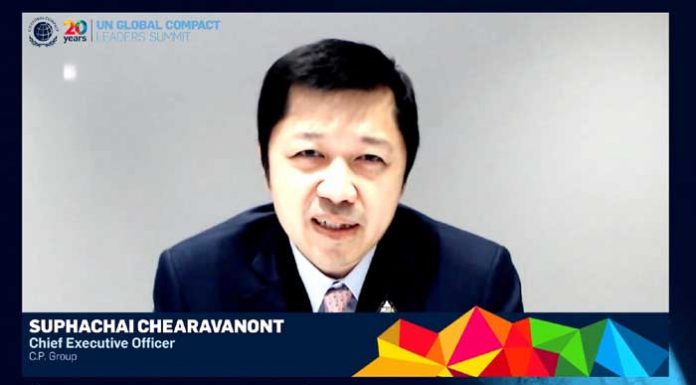 ซีอีโอเครือซีพีขึ้นเวทีระดับโลก UN Global Compact Virtual Leaders Summit 2020 โชว์เคสการนำซีพีก้าวผ่านวิกฤตโควิด-19