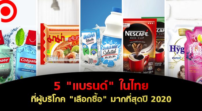 เปิด 5 “แบรนด์” ในไทยที่ผู้บริโภค “เลือกซื้อ” มากที่สุดปี 2020 โดย Kantar