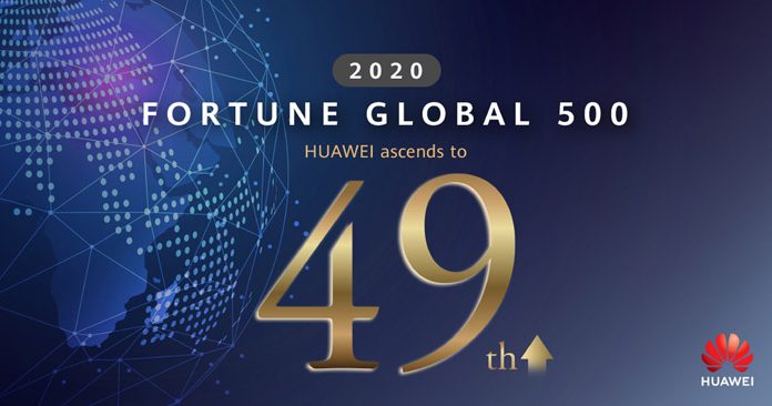 หัวเว่ย ทะยานสู่อันดับที่ 49 ในการจัดอันดับของ Fortune Global 500 ประจำปี 2020
