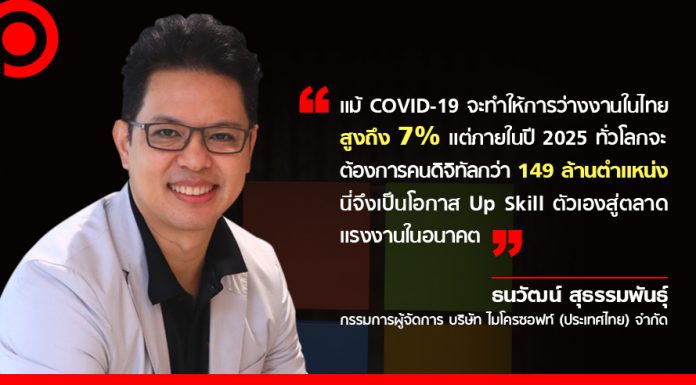 เปิดมุมมอง ‘ไมโครซอฟท์’ กับการใช้ดิจิทัลฟื้นฟูศก.ไทย เมื่อทางออกเดียวคือ “ปั้นคนไอที”
