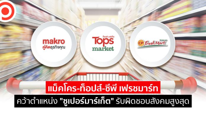 แม็คโคร-ท็อปส์-ซีพี เฟรชมาร์ท คว้าตำแหน่ง “ซูเปอร์มาร์เก็ต” รับผิดชอบสังคมสูงสุด