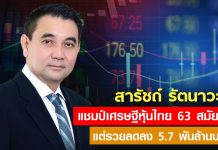 “สารัชถ์ รัตนาวะดี” แชมป์เศรษฐีหุ้นไทย 63 สมัย 2 รวย 1.1 แสนล้านบาท เศรษฐีหุ้นไทย63 สารัชถ์