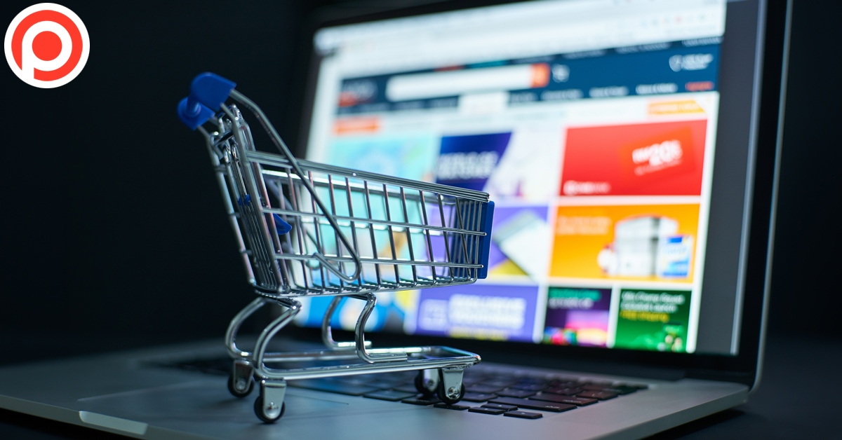 Small,Shopping,Cart,On,A,Laptop,Keyboard,Signifies,Convenience,In