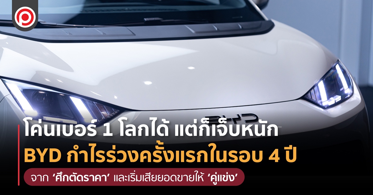 BYD กำไรร่วงครั้งแรกในรอบ 4 ปี จาก ‘ศึกตัดราคา’ และเริ่มเสียยอดขายให้ ‘คู่แข่ง’