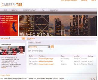 เว็บสมัครงานน้องใหม่ ในเครือ SGS ข้อมูลของคุณจะส่งถึงบริษัทชั้นนำในประเทศไทยผ่านทาง www.career.tss.com