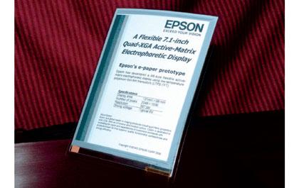 เอปสันพัฒนากระดาษอิเล็กทรอนิกส์ด้วยแผ่นพลาสติกขนาด เอ6