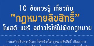 10 ข้อควรรู้ เกี่ยวกับ “กฏหมายลิขสิทธิ์” โพสต์-แชร์ อย่างไรให้ไม่ผิดกฎหมาย